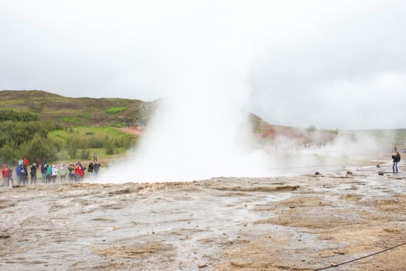 Geyser Eruption With Tourists Watching