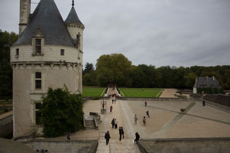 Historic château courtyard view