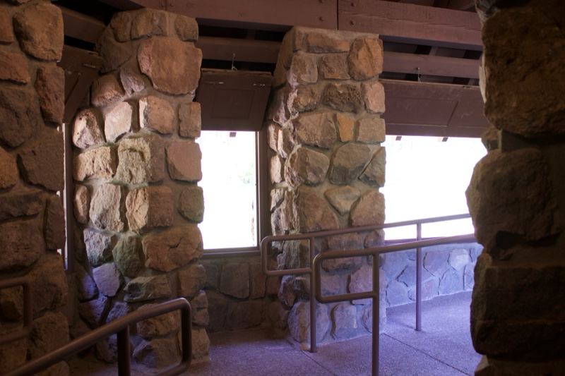 Stone masonry wall interior overlook
