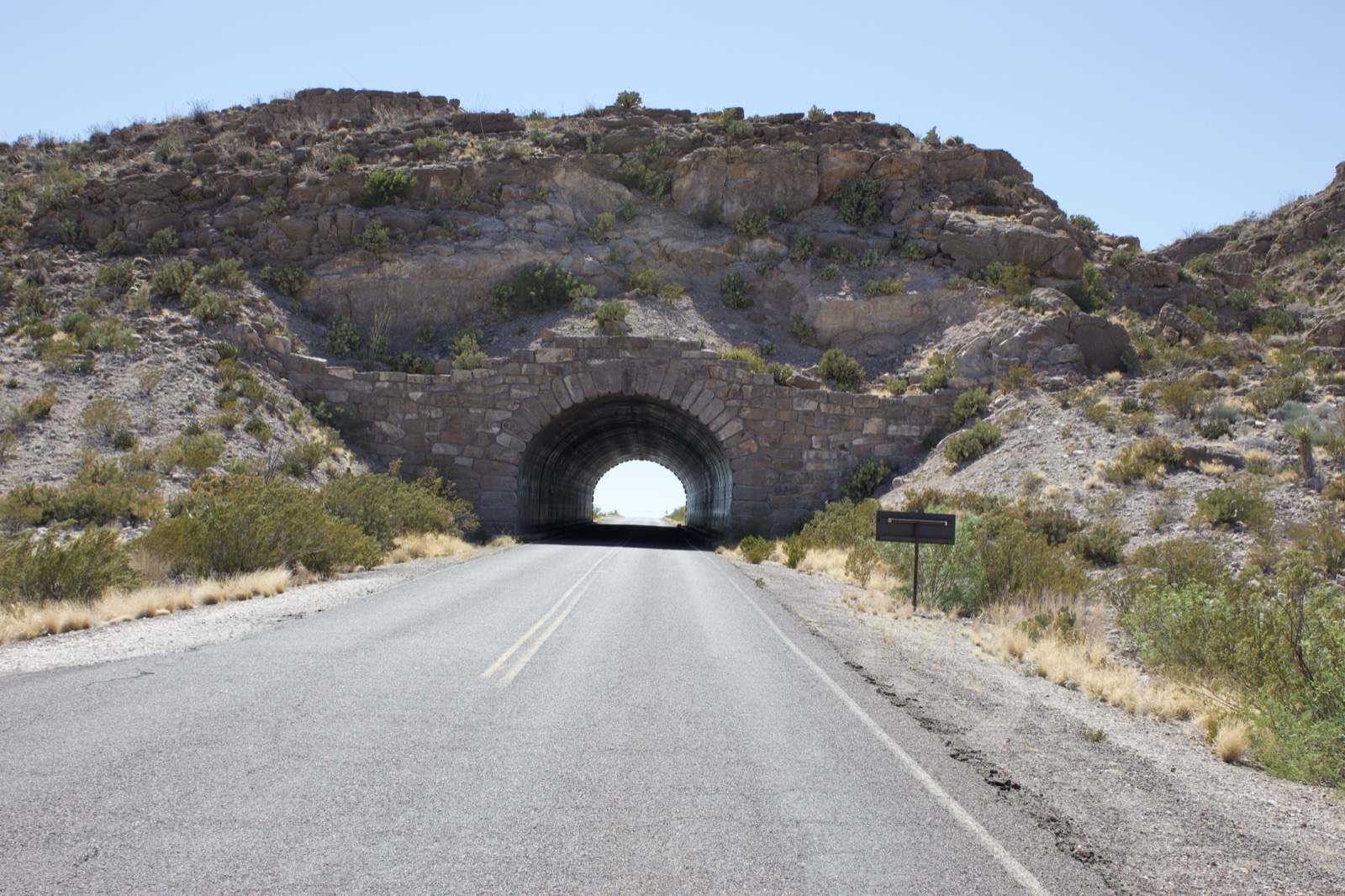 Desert Road Leading to Stone Tunnel
