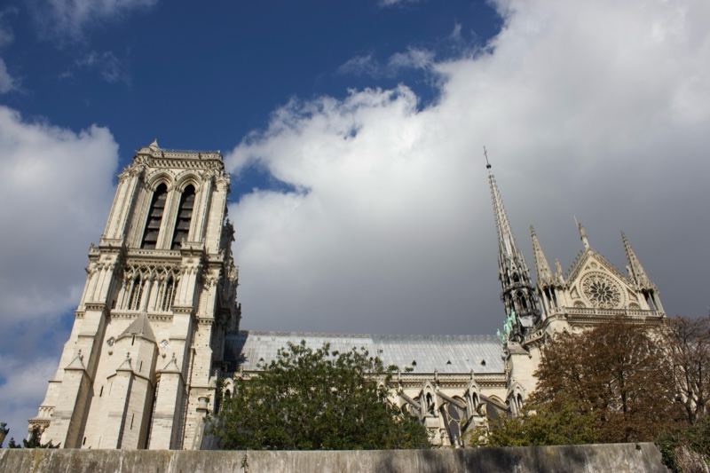 Notre Dame Cathedral Under Cloudy Sky