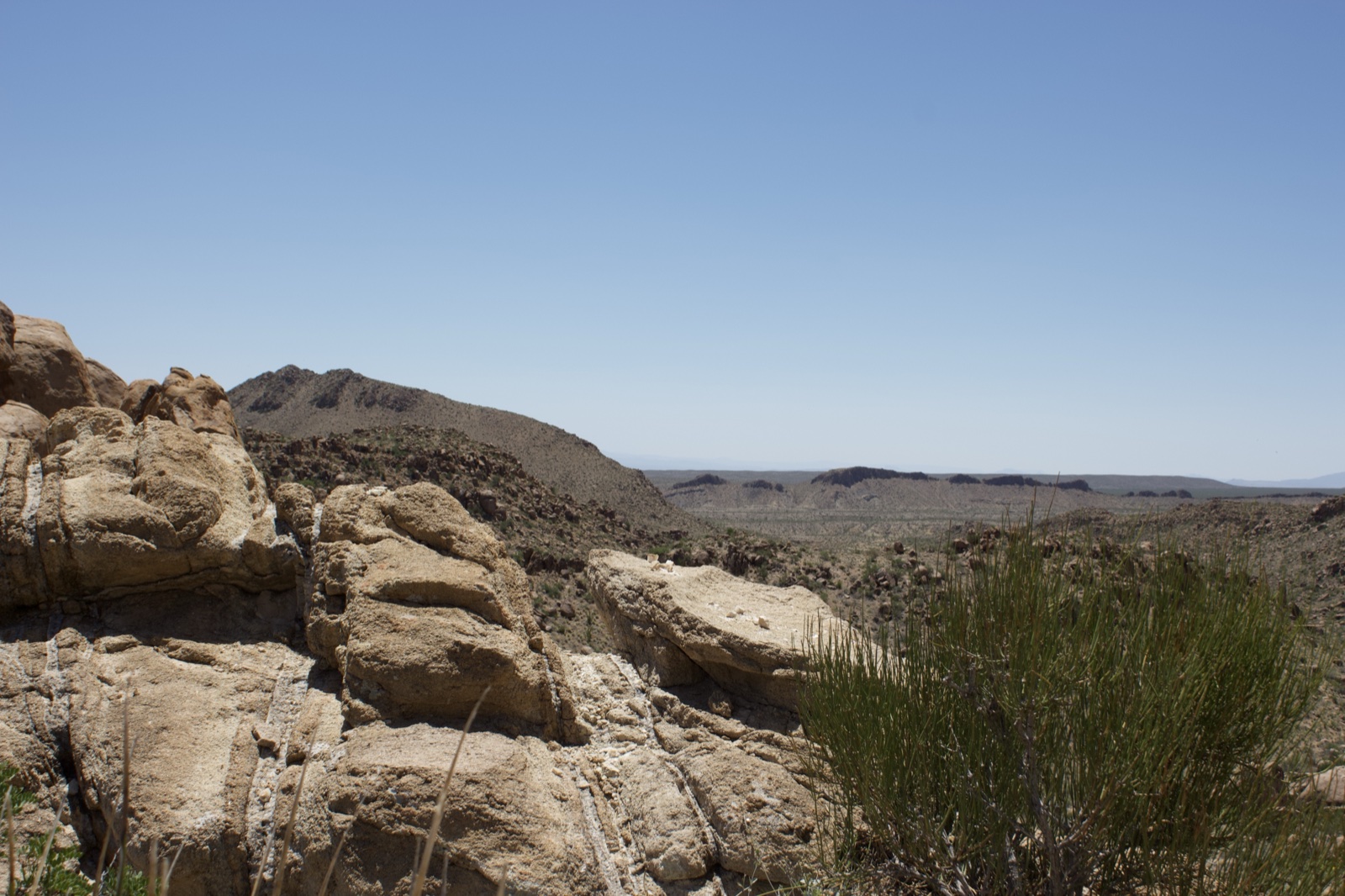 Desert Rocky Landscape Under Clear Sky