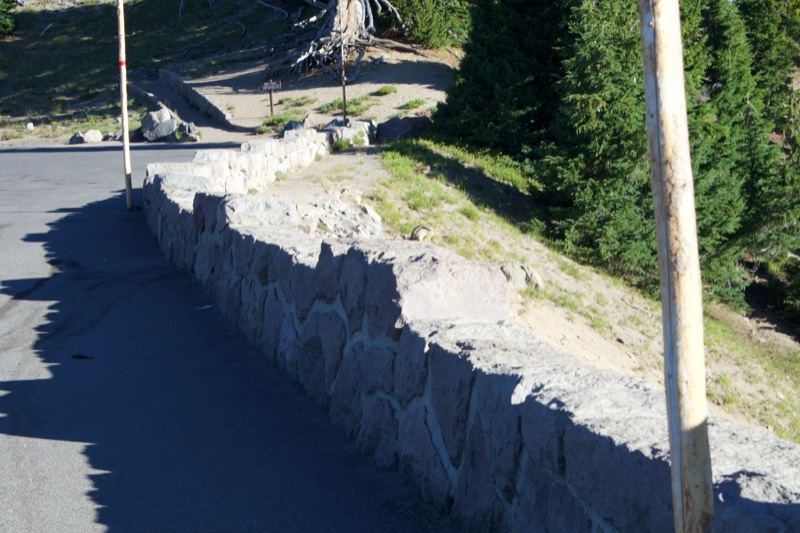 Stone Retaining Wall Along Roadside