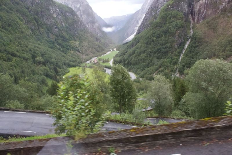 Mountain Valley Road Between Steep Cliffs
