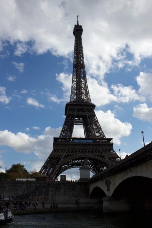 Eiffel Tower Over Seine River Paris