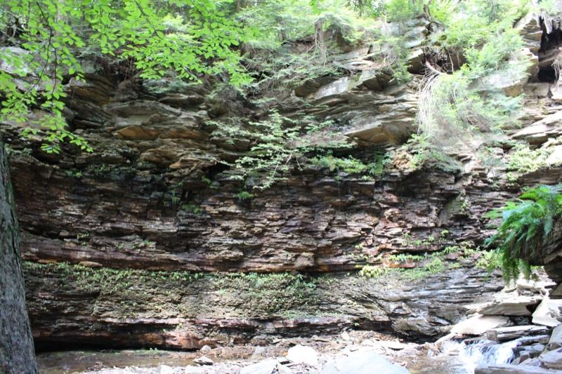 Rock Cliff With Small Waterfall