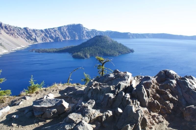 Crater Lake View with Wizard Island