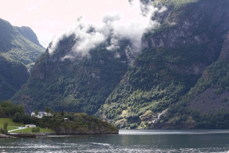 Fjord Mountains With Low Clouds