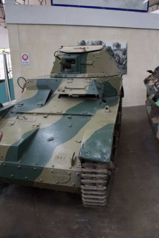 French light tank in museum display