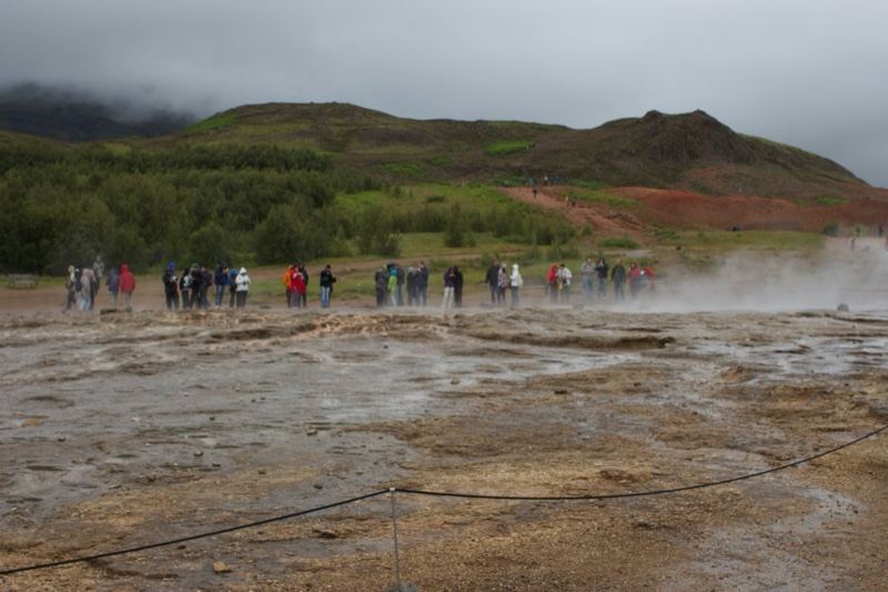 Tourists at Icelandic Geothermal Field