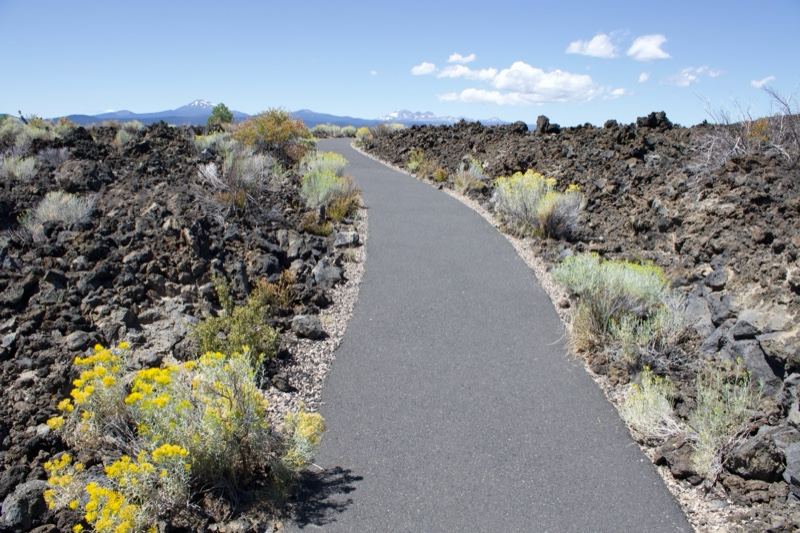 Paved Trail Through Volcanic Lava Field
