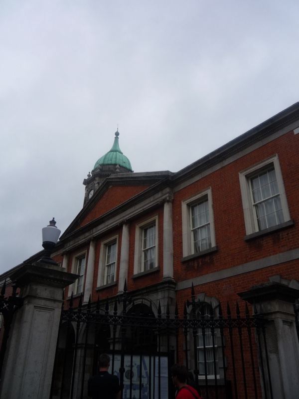 Red Brick Building with Green Dome