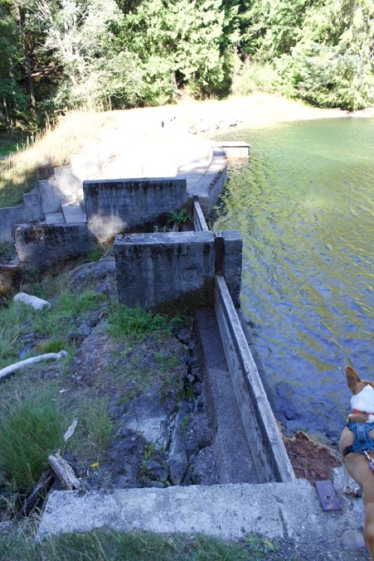 Concrete Weir at Lake Edge