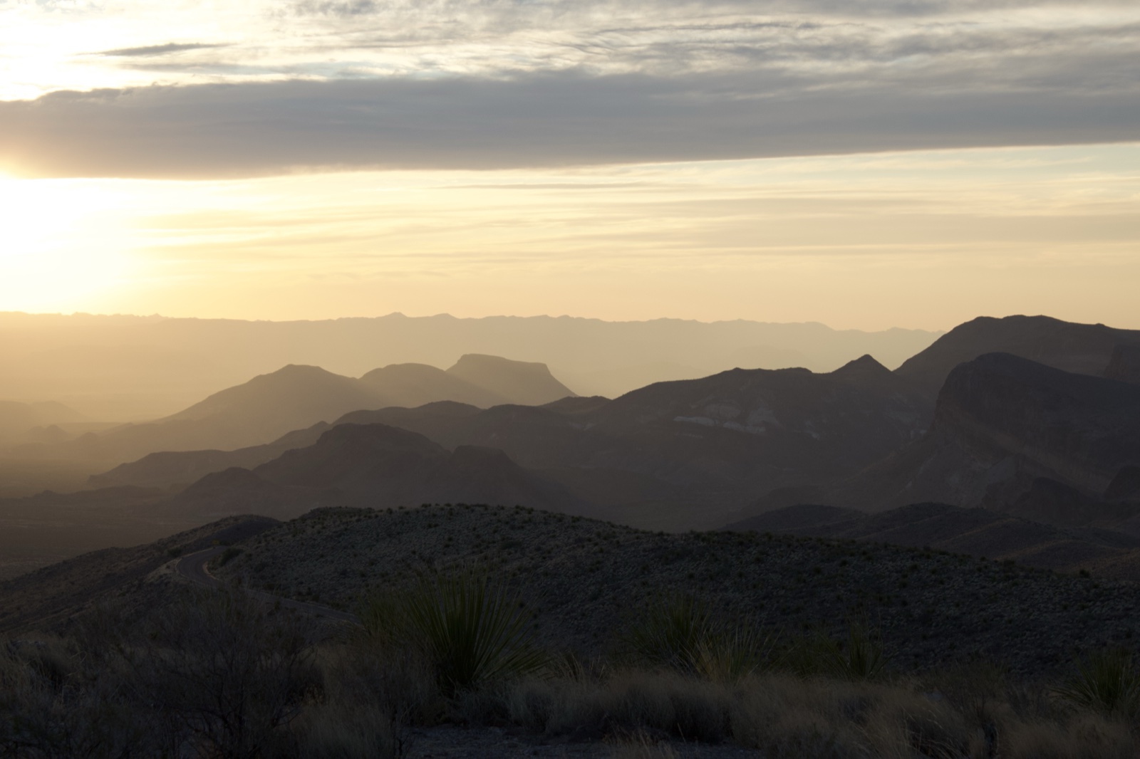 Desert Mountain Sunset Layers