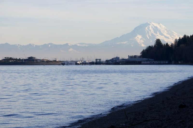 Snow-Capped Mountain Over Water