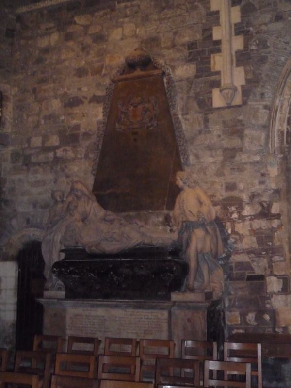 Stone Church Interior Tomb Statue