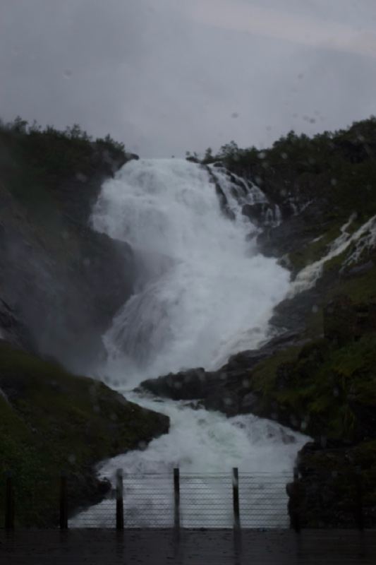 Powerful Mountain Waterfall Cascading