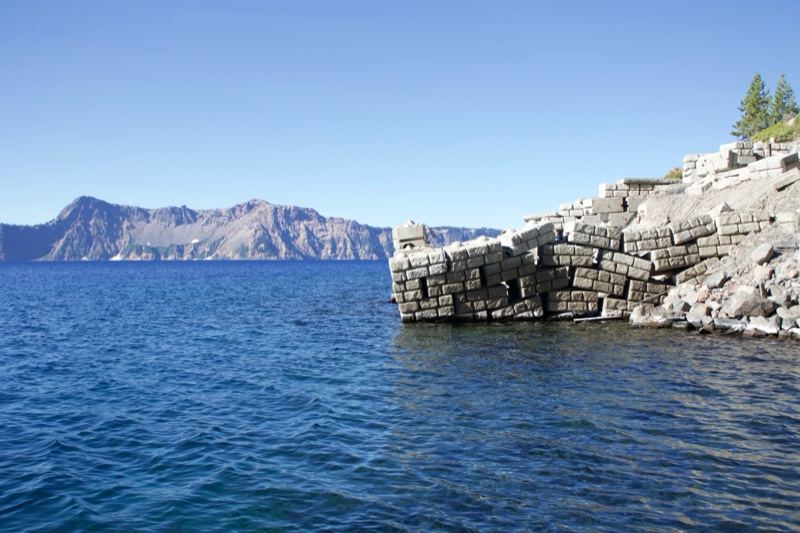 Rocky Cliff Overlooking Blue Lake