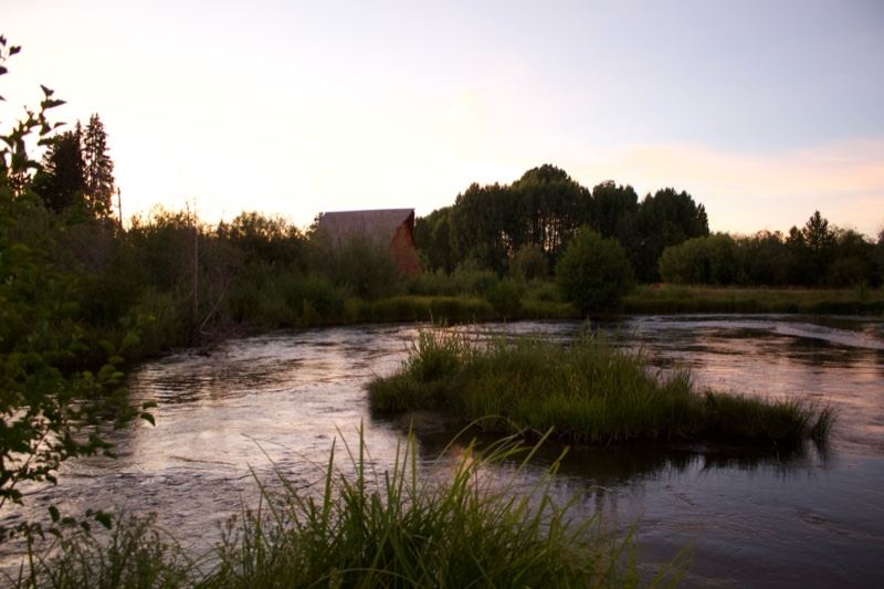 River at Sunset with Grass Island