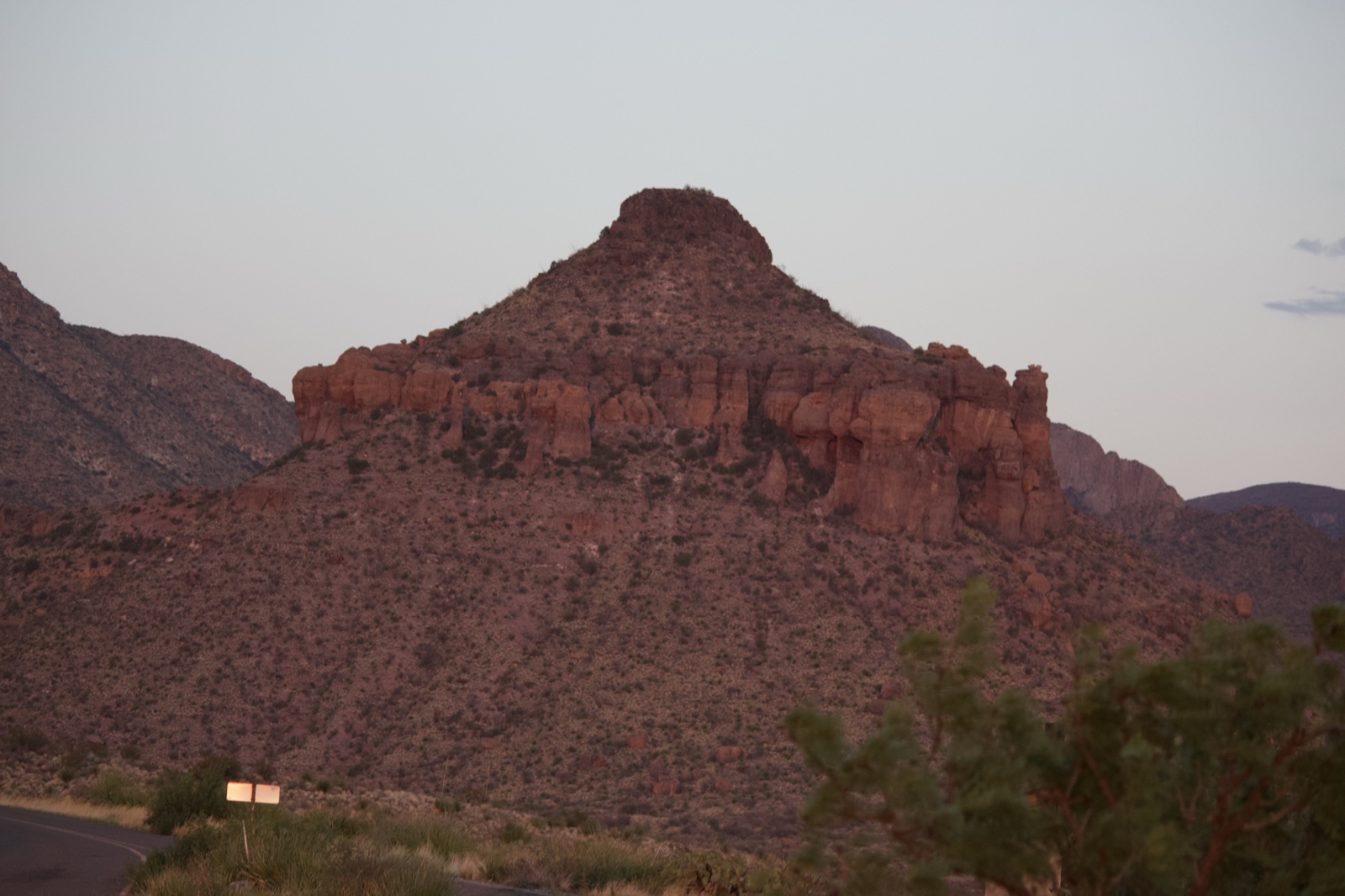 Red Butte at Dusk in Desert