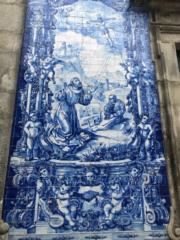 Blue and White Azulejo Religious Mural