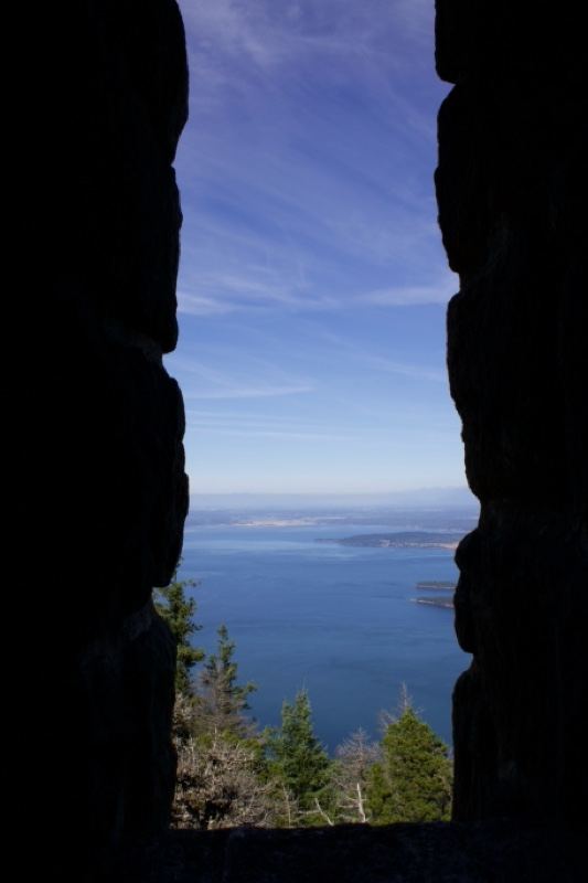 Sea View Through Stone Window