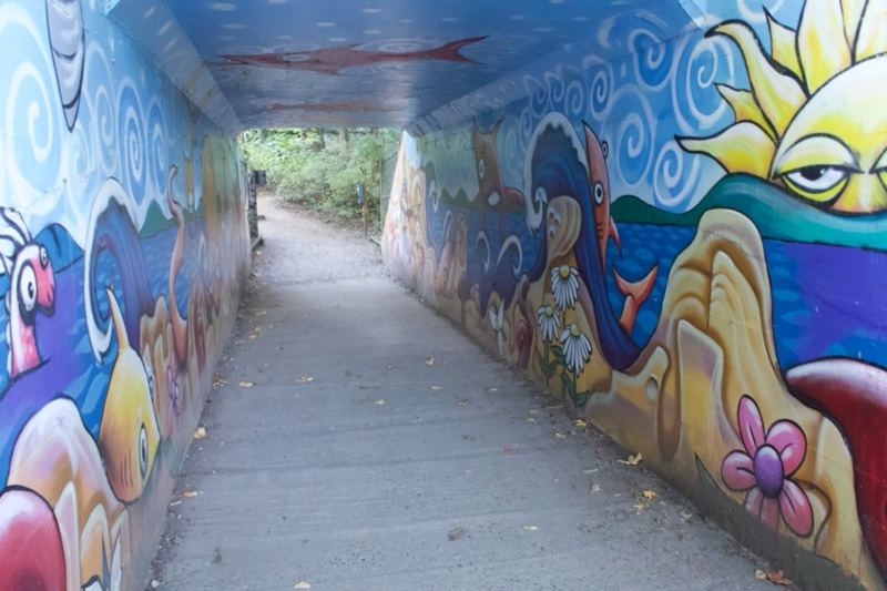 Colorful Mural Tunnel Underpass