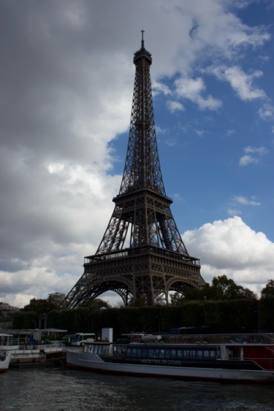 Eiffel Tower over Seine River Paris