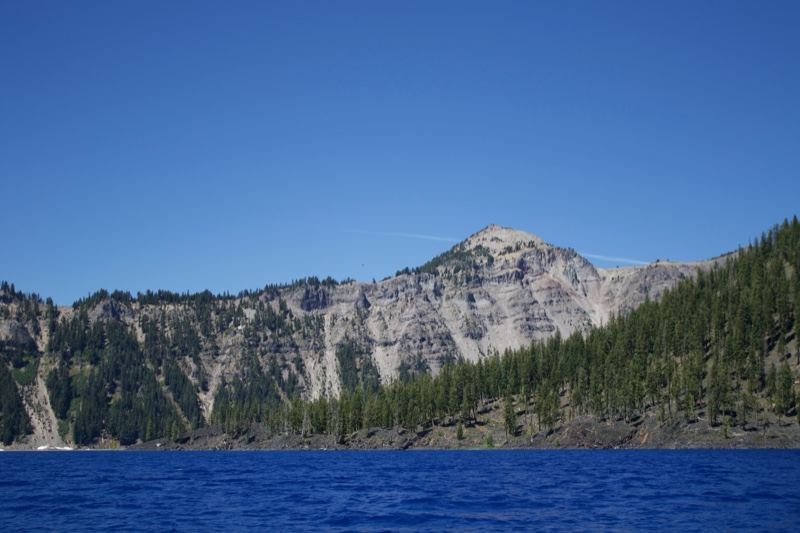Mountain Overlooking Deep Blue Lake