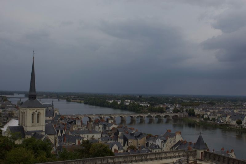 River Town Under Overcast Sky