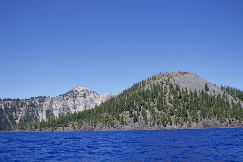 Volcanic Cone Over Deep Blue Lake