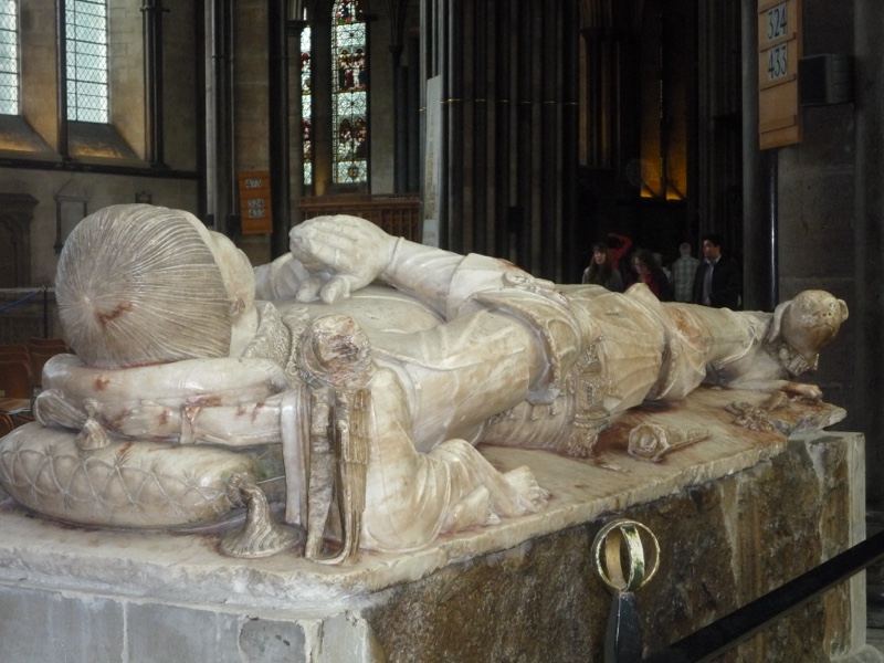 Recumbent Tomb Effigy in Cathedral Interior