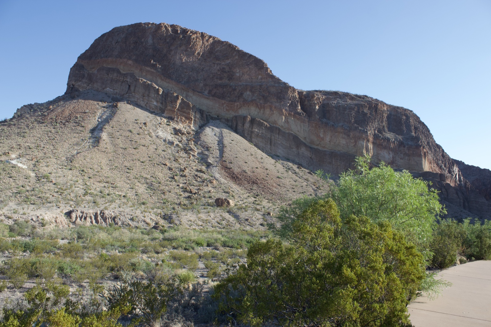 Desert Mountain with Layered Rock Formation