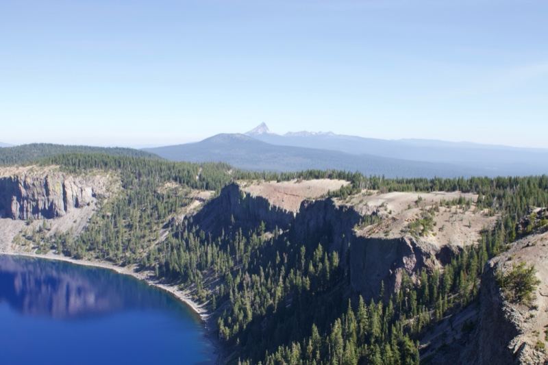 Crater Lake Rim View with Mount Thielsen