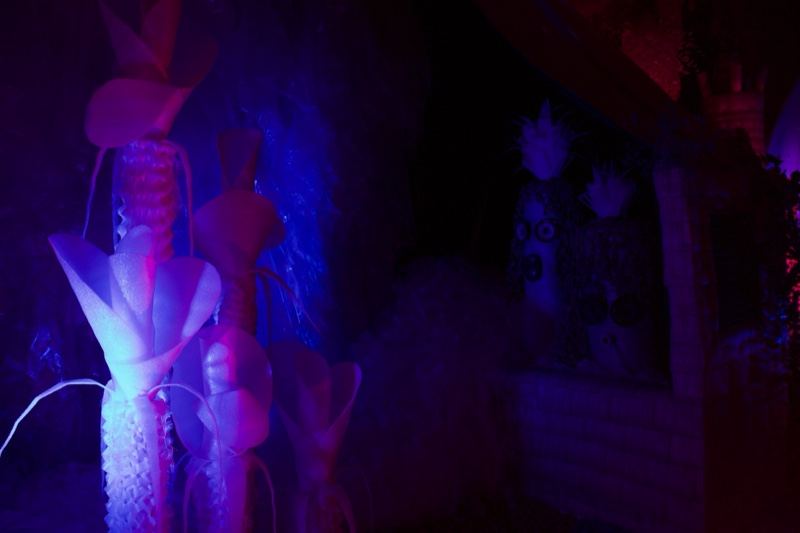 Blue Lit Ice Sculptures Interior