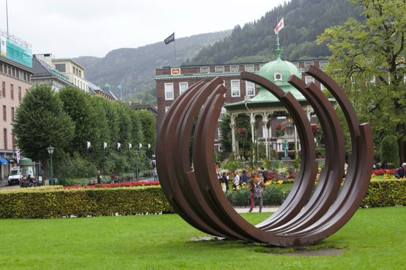 Modern Sculpture in Urban Park