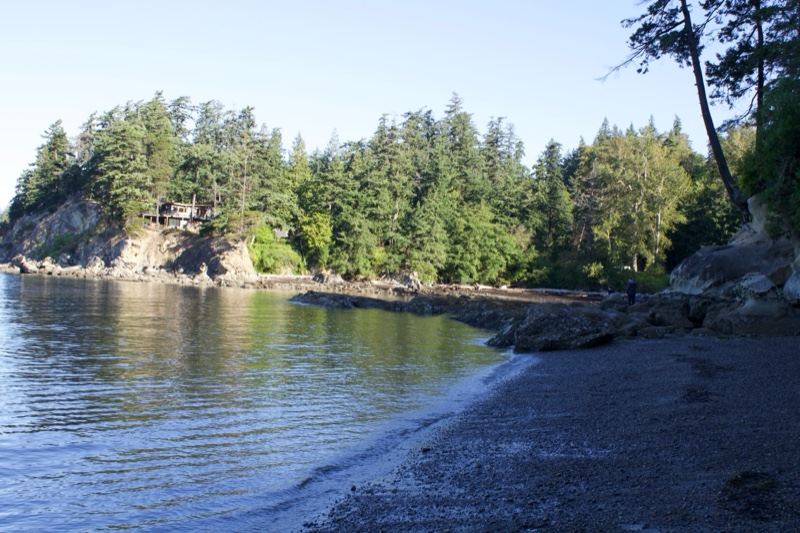 Pebble Beach with Forested Headland