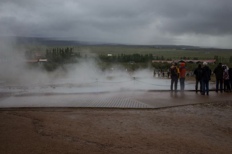 Geothermal Steam Field Under Overcast Sky