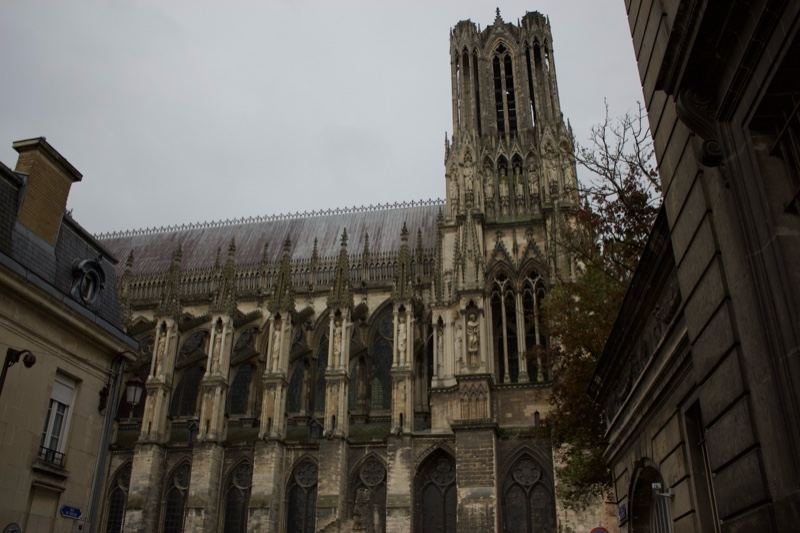 Gothic Cathedral Facade Under Overcast Sky