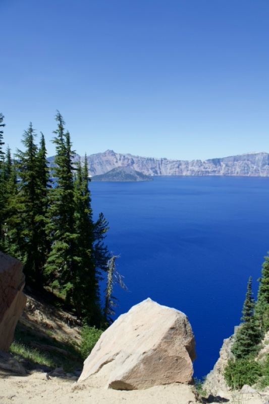 Crater Lake Overlook with Pine Trees