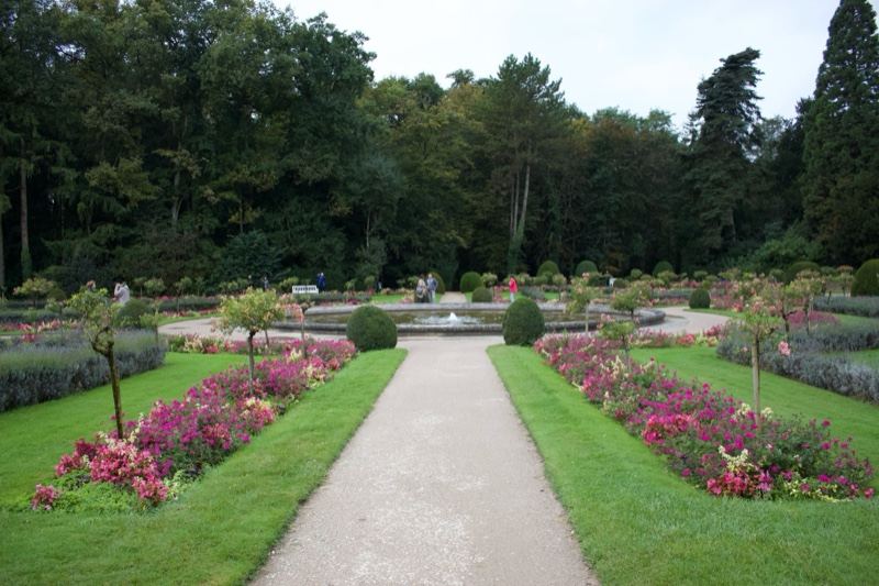 Formal Garden Path With Flower Beds