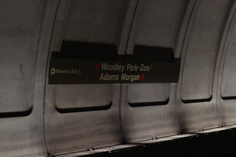 Woodley Park Zoo Adams Morgan Metro Sign