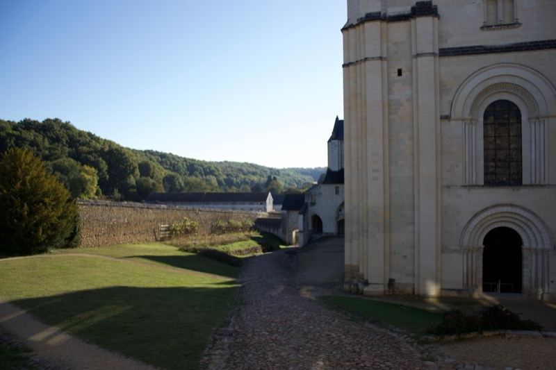 Church courtyard with gravel path