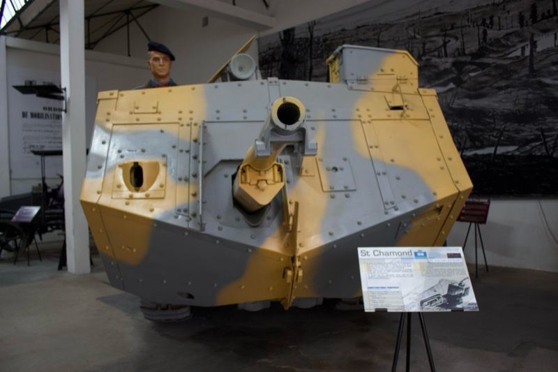 Museum Display of Camouflaged Tank