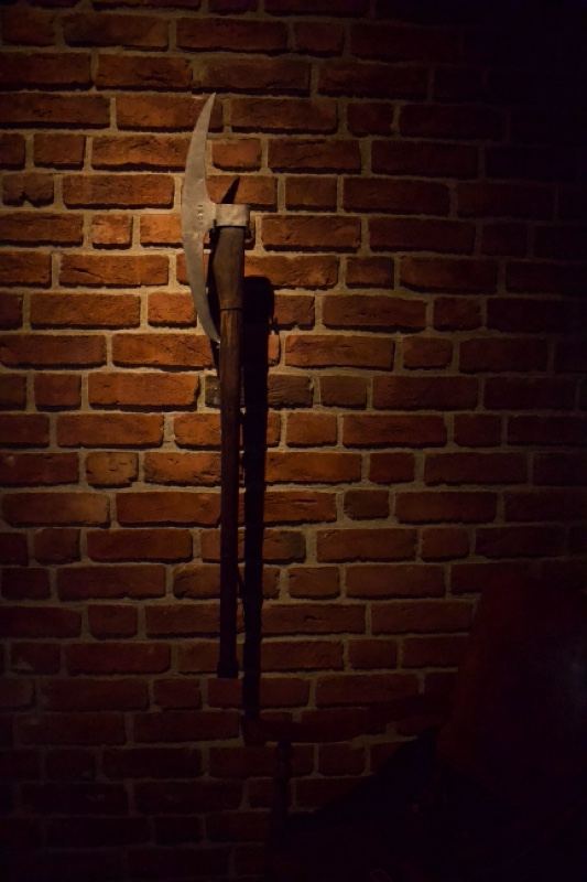 Medieval Halberd Mounted on Brick Wall
