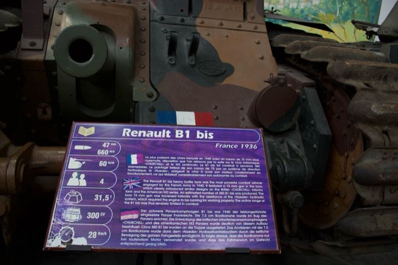 Renault B1 bis Tank Museum Plaque