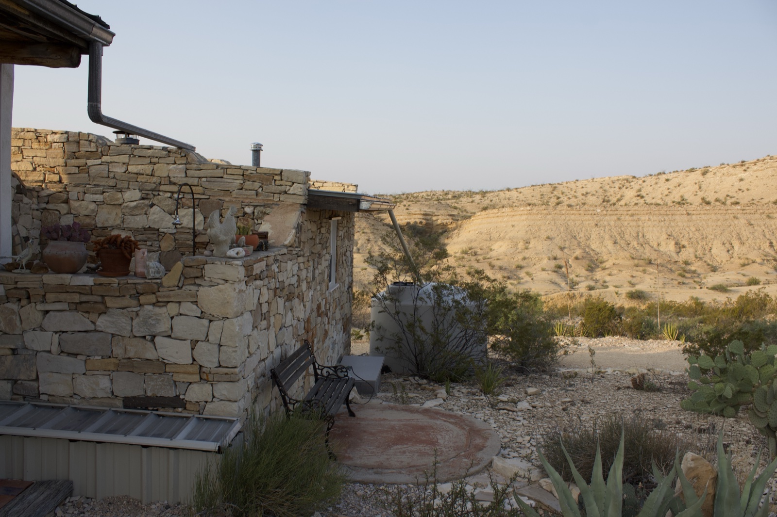 Desert Stone House Patio View