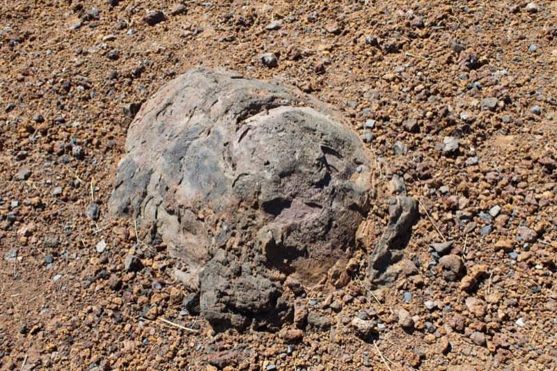 Weathered rock on dry soil