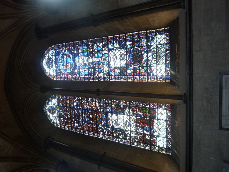 Stained Glass Windows in Cathedral Interior