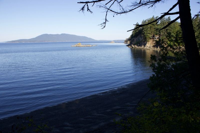 Coastal Lake View with Distant Island